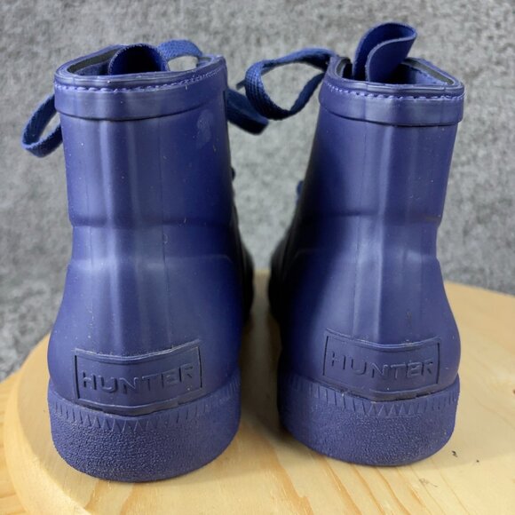 Hunter Original Hi-Top Trainer Shoes Mens Size 8 Purple Rubber Lace Up Sneakers - Picture 4 of 9